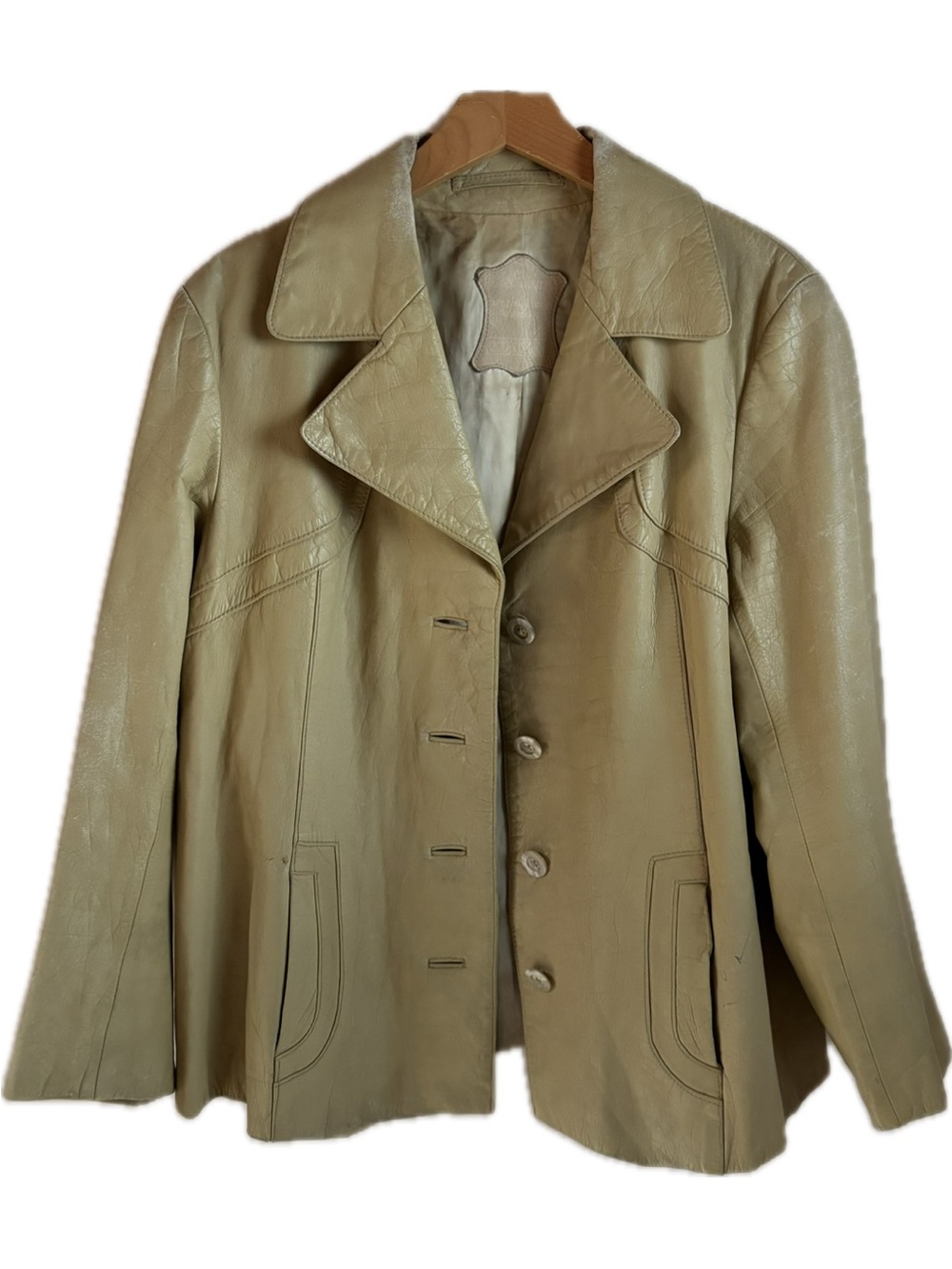 Vintage 1970s German Leather Jacket Coat EU 50 US 40 M/L